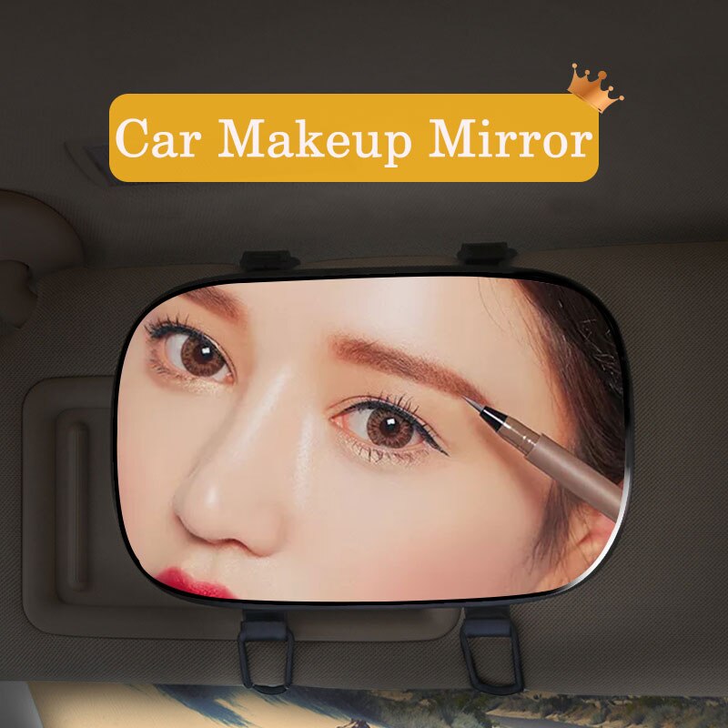 Nowy przyjazd przenośna osłona przeciwsłoneczna robić samochodu lustro robić makijażu wnętrza samochodu osłona przeciwsłoneczna HD lusterko kosmetyczne automatyczny lustro kosmetyczne samochód stylizacja