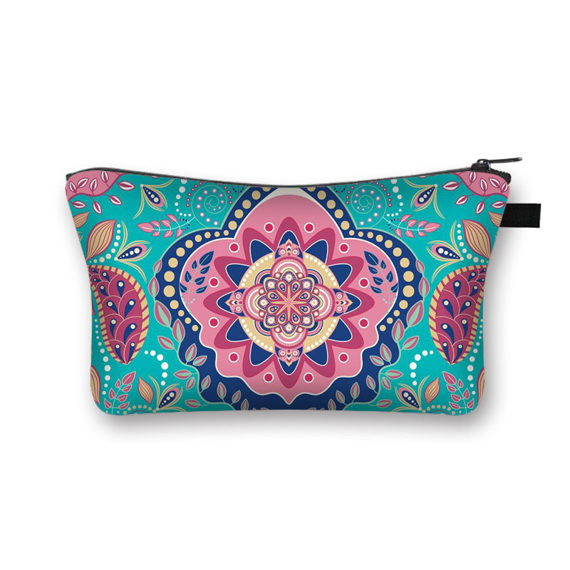 Mandala Flower Print torby kosmetyczne damskie kosmetyczka damska wielokolorowy wzór śliczne etui kosmetyczne do podróży: shzbmandala06