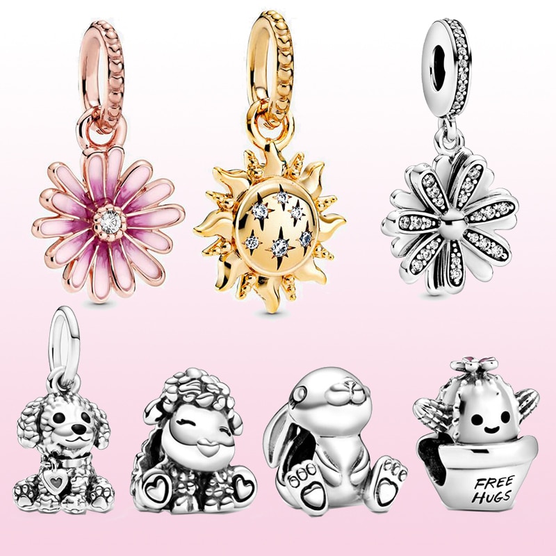 2020 Primavera New 925 Sterling Silver Beads Sparkling Zampa di Stampa e di Cuore Pendenti e Ciondoli fit Originale Pandora Braccialetti Donne Gioielli FAI DA TE