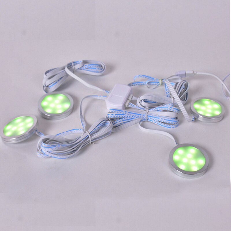 (Pack of 4 units) RGB Color Changing,LED Closet Lights ,LED Puck Lights,Under Cabinet Lighting with RF Remote Control