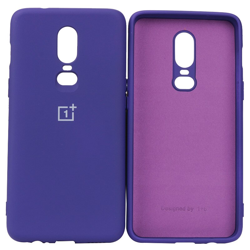 Oneplus 6 6T Case Original Official Silicone Soft Ultrathin Shockproof Full Protective Cover Oneplus One Plus 6 6T Case: For oneplus 6T / Purple
