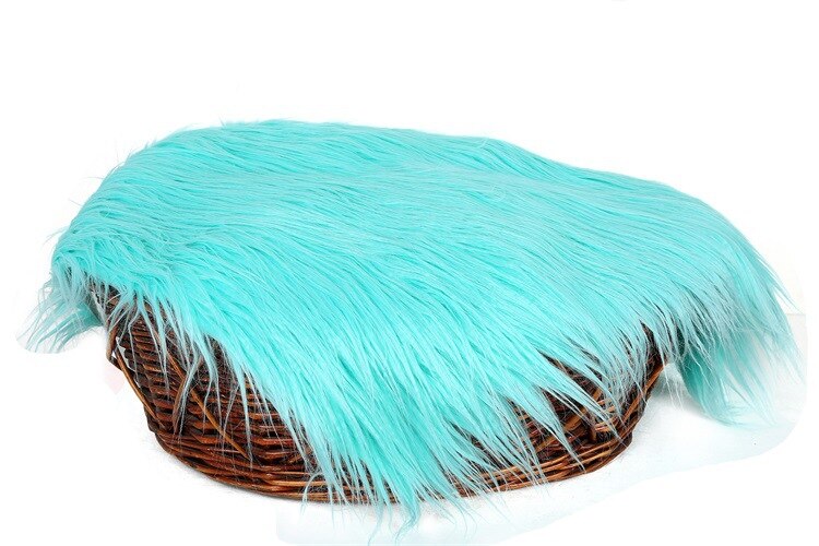 Wrap Blanket for Infant Photography Photo Blanket Background Faux Fur Backdrop Rug Solid Photo Prop for Kids Baby 50x60cm