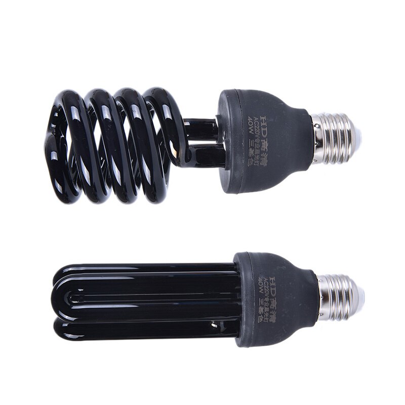 E27 220V 40W luz baja energía CFL UV rosca de bombilla lámpara ultravioleta violeta
