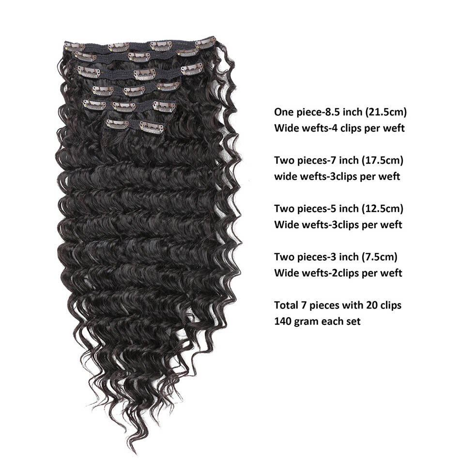 Synthetic Extensions Of Hair Lifelike With Clip 24 Inch 140G Deep Wave 7 Hairpieces For Women By Icon