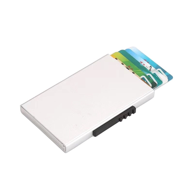 Style Card Id Holders Aluminum Wallet Pocket ID Card Holder Rfid Blocking Wallet Automatic Pop Up Credit Card Case