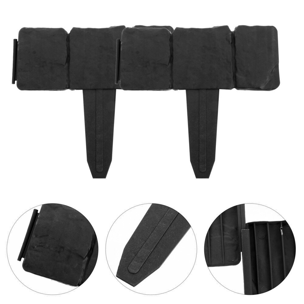 15pcs Cobblestone Garden Edging Border Fence Lawn Border Landscape Fence