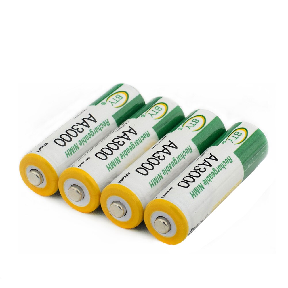 Vervanging Li-Po Ni-Mh Li-polymeer Batterijen BTY AA LR6 HR6 3000mAh Ni-Mh Oplaadbare Batterij Multi- purpose Power: 4 Pcs