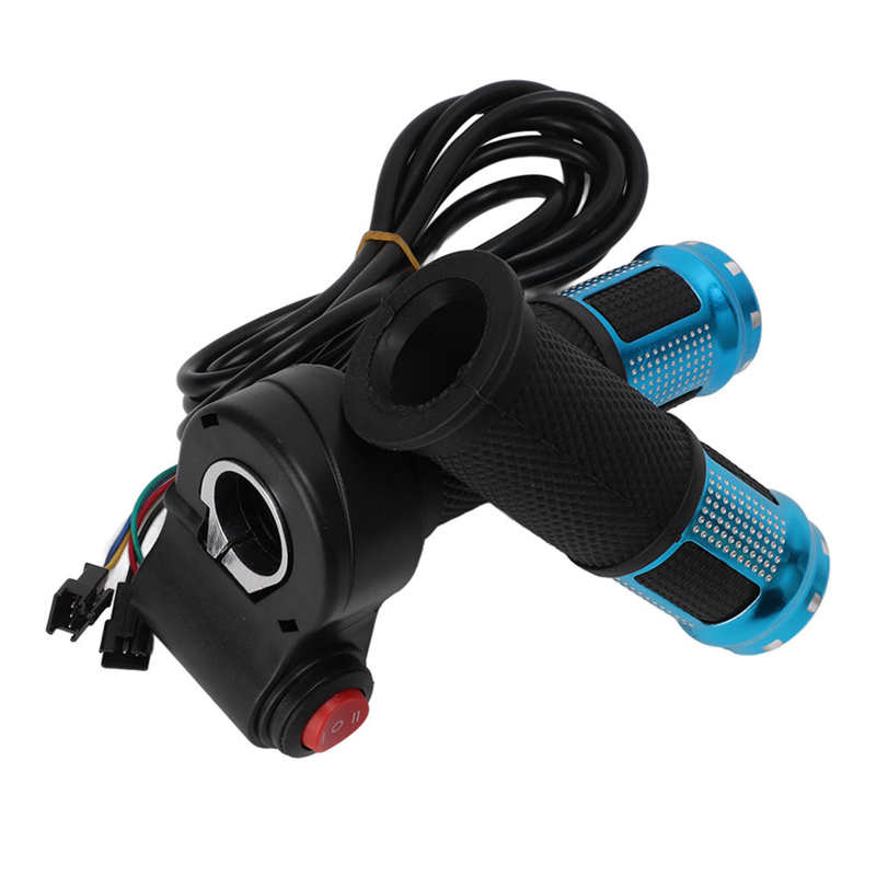 Electric Bicycle Throttle Grip Electric Bike Throttle Handle Universal 12V‑99V for Electric Bicycle: Blue