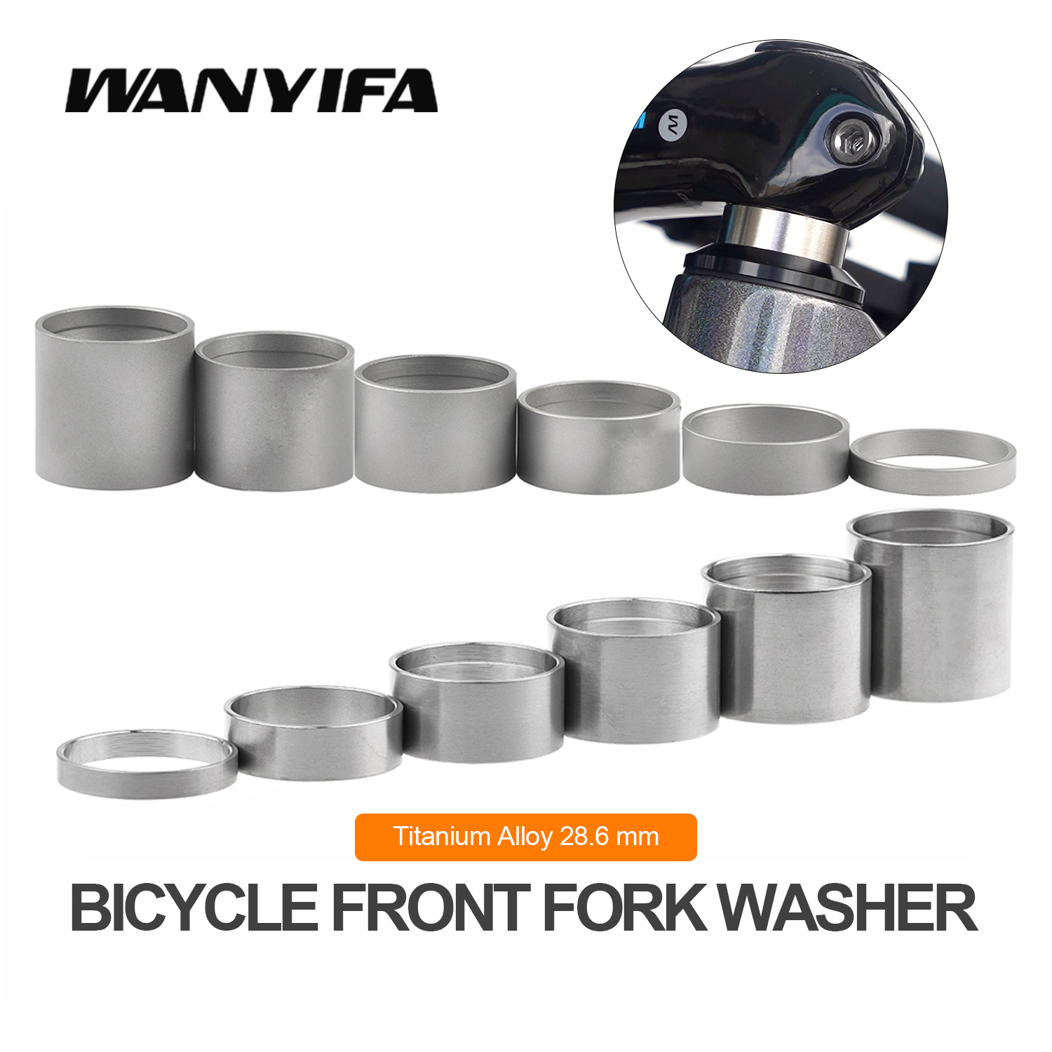 Wanyifa Titanium Headset Spacer Washers for Mountain Bicycle Front Fork Ring Washer Bike Accessories