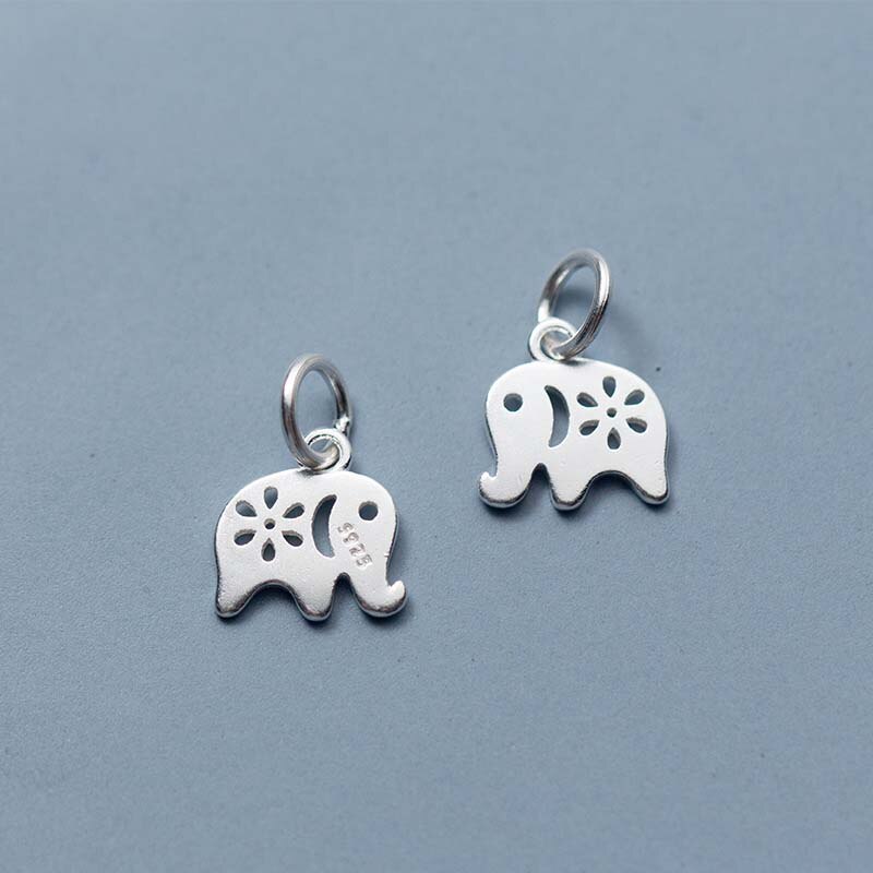 Hohl Nette Elephant Schleife Charms 925 Sterling Silber Baumeln Ohrringe Anhänger DIY Silber Schmuck Machen Zubehör: Default Title