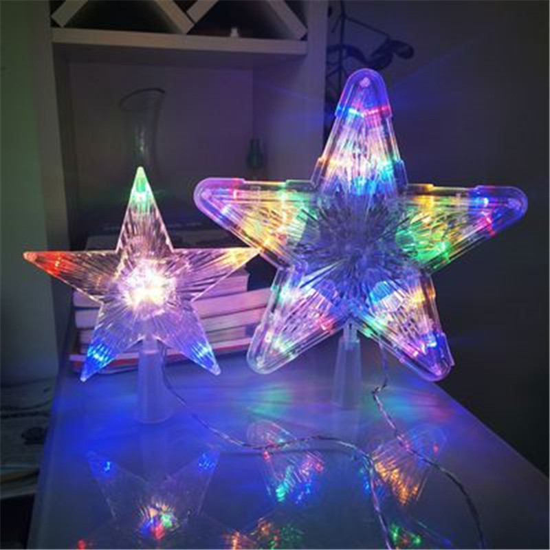 Joulu vilkkuva led-tähti valo joulukuusen silta tähden koristeet valo kotiin navidad kerst vuoden sisustus akkuvirta: Väri- / S 16 x 17cm
