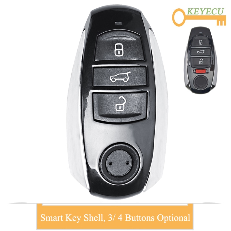 Keyecu Smart Afstandsbediening Autosleutel Shell Case Voor Volkswagen Touareg , fob 3/4 Knop Met Blade