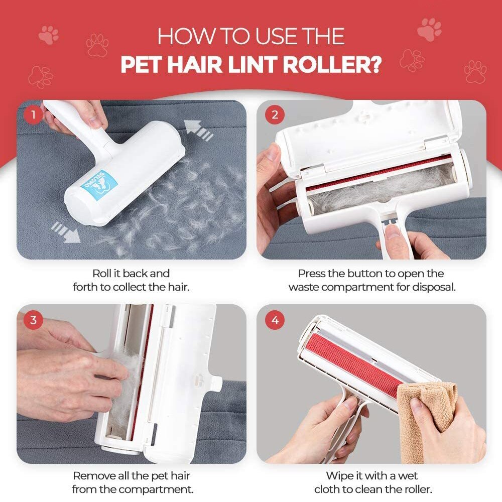 Pet Hair Remover Roller - Dog & Cat Fur Remover with Self-Cleaning Base-Efficient Animal Hair Removal Tool,Couch,Carpet,Car Seat