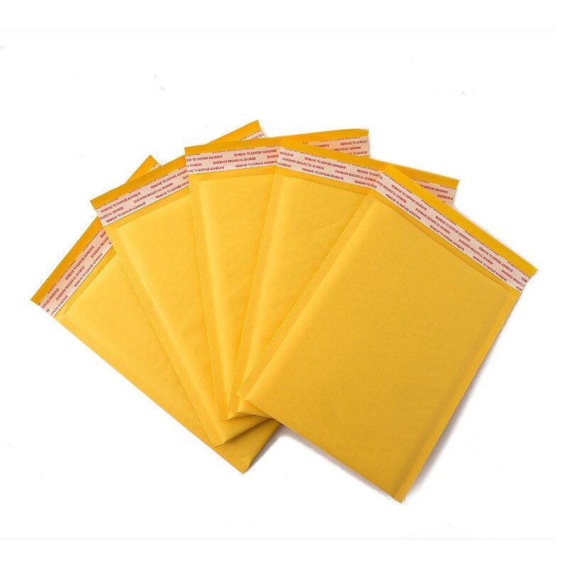 10 pièces/lot petite taille couleur jaune bulle Mailers enveloppes rembourrées papier Kraft multi-fonction bulle enveloppe sac 12x18 avec 4cm
