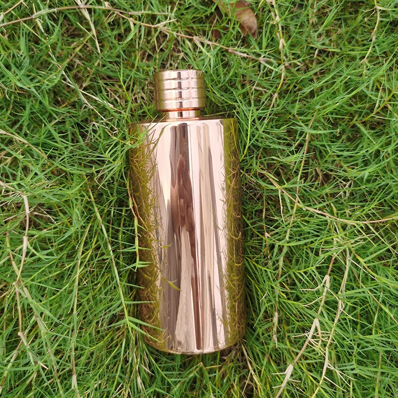 304 stainless steel kettle thickened, Jin filled cylindrical kettle, Russian portable round Baijiu: 1kg - Gold