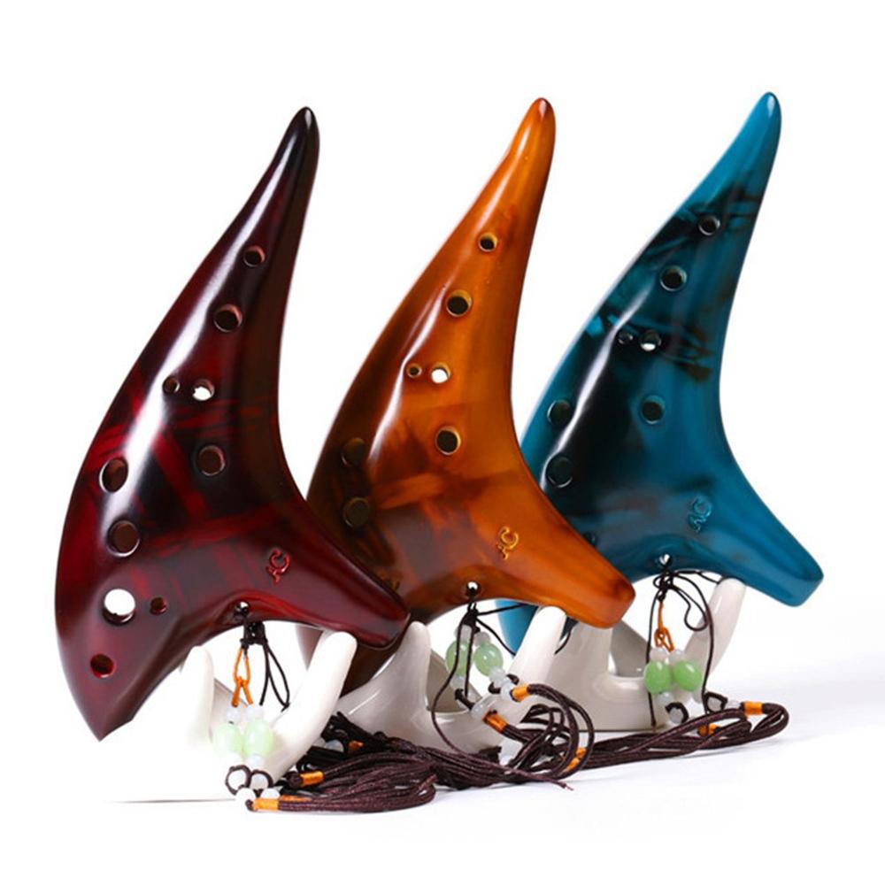 Instrumento para principiantes y libro de texto adjunto, flauta de cerámica de 12 agujeros, Ocarina Alto ahumado, Ocarina bajo el agua, instrumento Musical