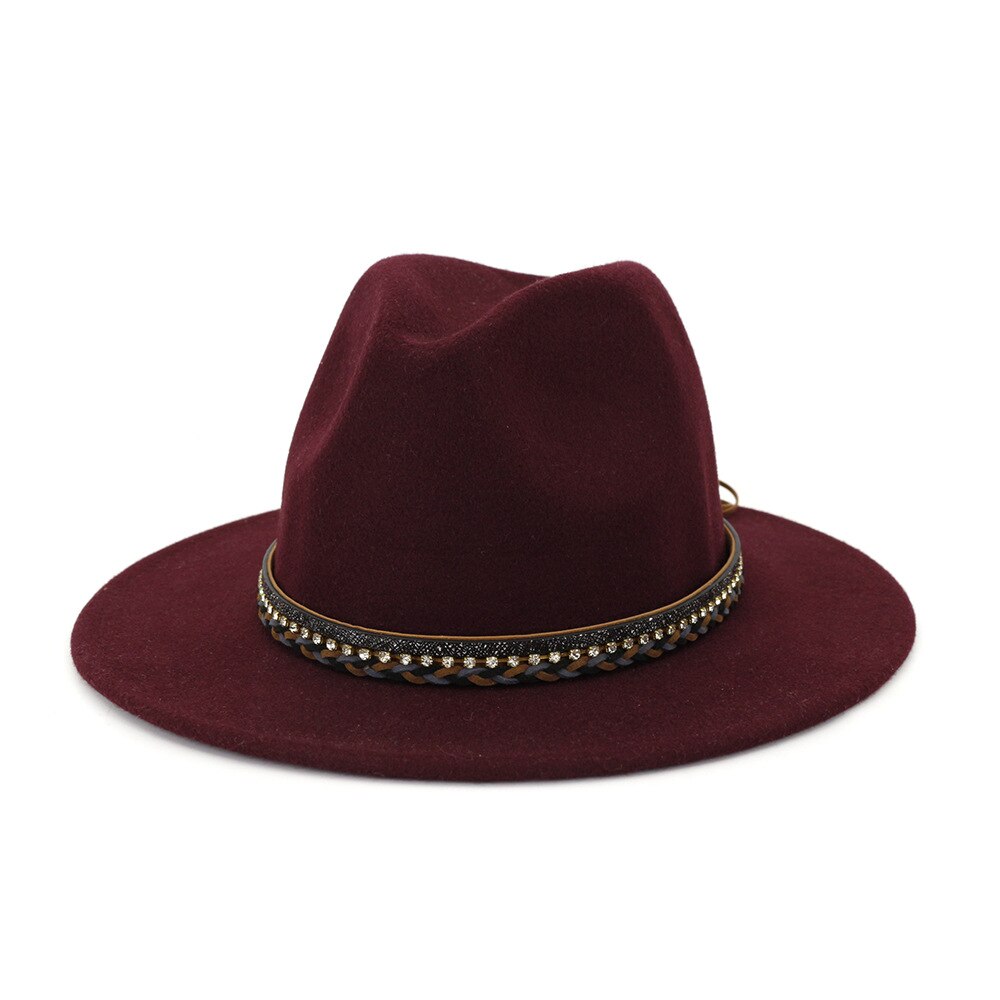Vrouwen Samenpersbare Wolvilt Outback Herfst Hoed Panama Hoed Brede Rand Met Riem Emmer Hoed Mannen Bob Chapeau Sombrero AD0802: 2