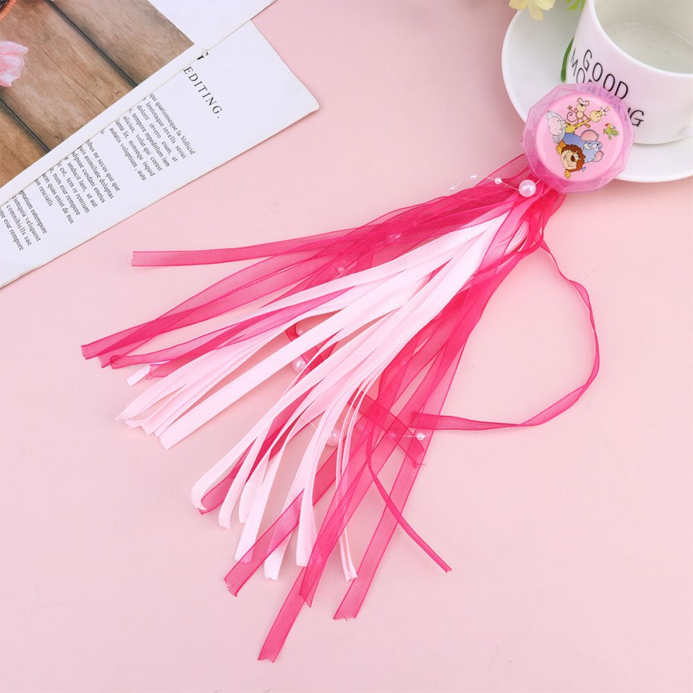 1 Pair Scooter Ribbons Bike Handlebar Streamers Bike Handlebar Decorative Supplies Bike Accessories for Kids Children (Pink)