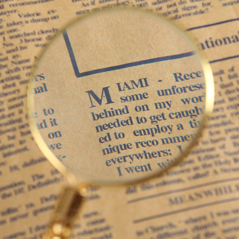 2 Colors European Delicate Pattern Handle Retro Glass Lens High-Grade Embossed Handle Reading Magnifying Glass Carved Magnifier