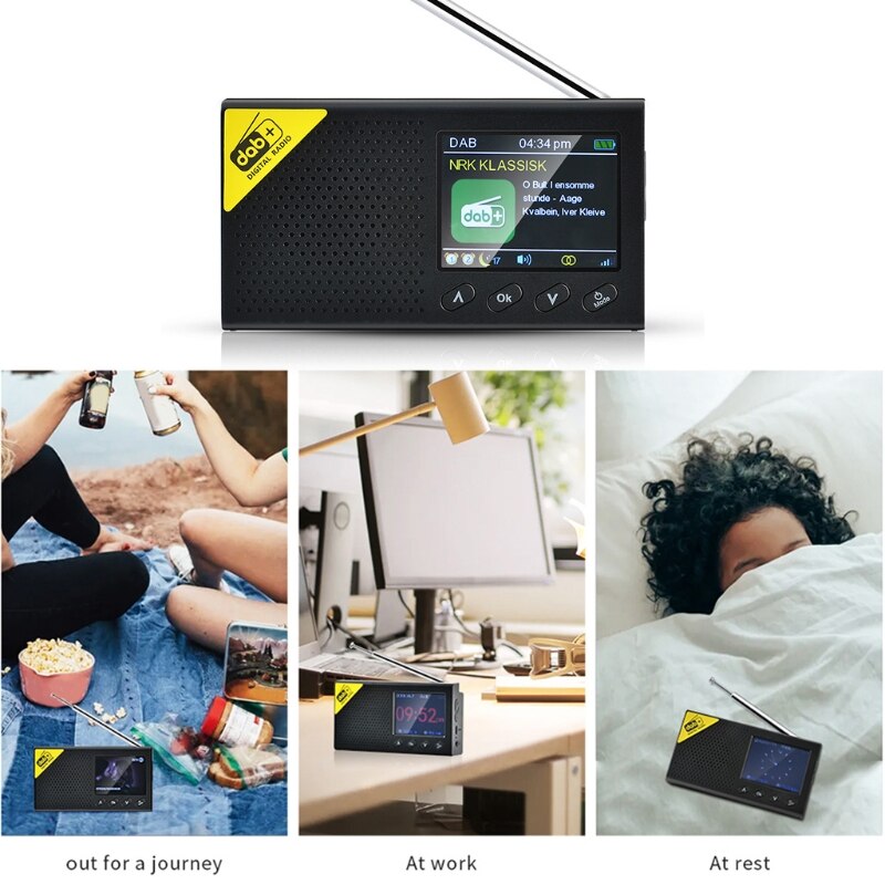 Portable Bluetooth-compatible Digital Radio DAB/DAB+ and FM Receiver Rechargeable Lightweight Home Radio