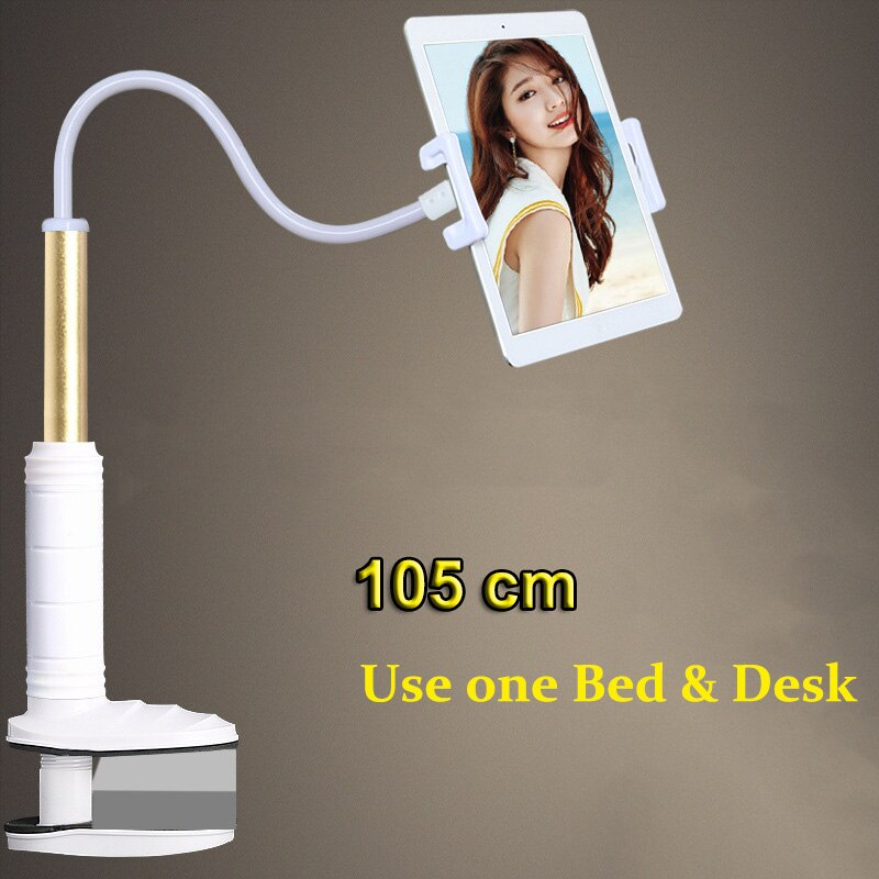 130cm fleksibel bordholder til tablettelefoner, der kan justeres til 5 to 12.9 tommer sengestøttebeslag til tablettelefon til ipad pro: 105cm guld