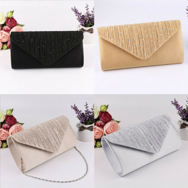 Pochette de soirée en Satin pour femmes, sac à main scintillant pour bal de mariage