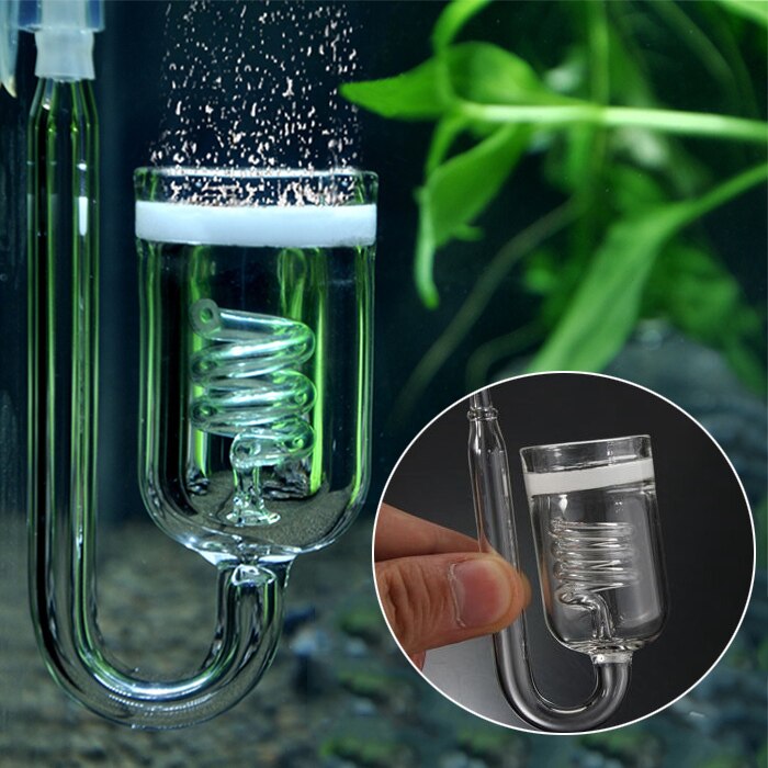 Akvarium  co2 diffusor akvarium glas akvatisk raffineri  co2 forstøver tæt boble vand planter tank forstøver sugekop med: 05