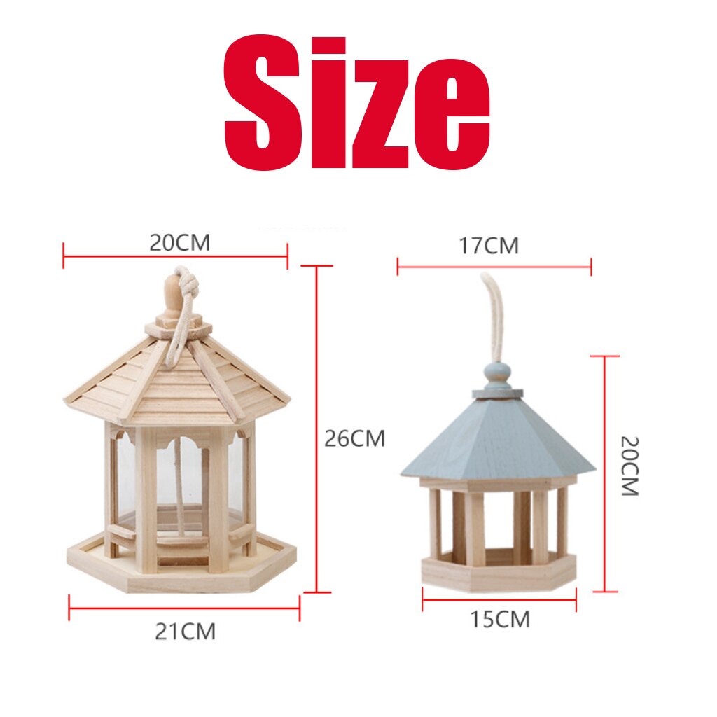 Hanging Wooden Bird Feeder Garden Decoration