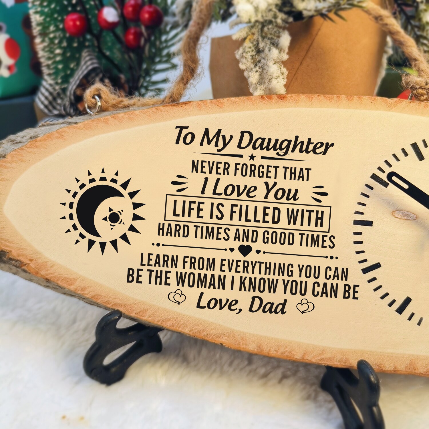 Dad To My Daughter Rectangular printed content of the clock as a Christmas Wall Clock Modern Wall Clock