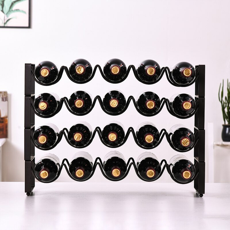 Estante de vino de hierro forjado de acero inoxidable Superimposable de estilo europeo, estante para botellas de vino para el hogar, decoración del gabinete del vino