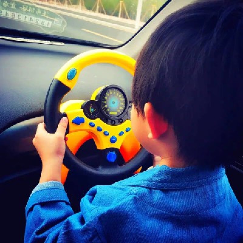 Simulation Steering Wheel with Light Kids Musical Developing Educational Toy Electronic Vocal Toys for Children Birthday