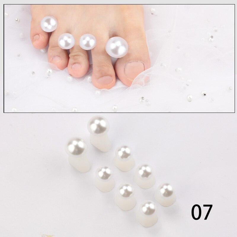 8Pcs/Set Silicone Toe Separators Foot Toe Spacers Daisy Flower Sunflower Waterdrop Pedicure DIY Foots Toe Nail Art Tool: Army Green