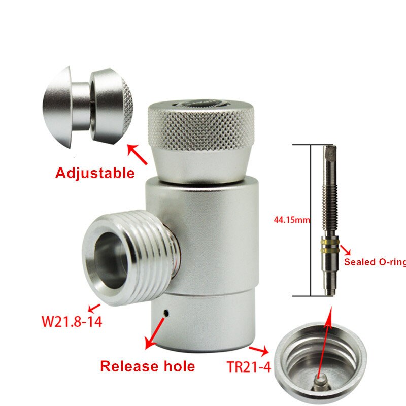 1 stk  co2 cylinder refill påfyldningsadapter  w21.8-14 til sodastream soda maker tank sodavand maker tilbehør justerbar ventilstift