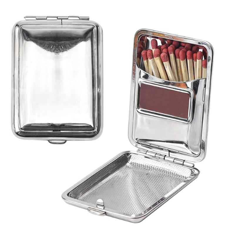 Vintage Matchbox Tragbare, druckversiegelte Aufbewahrungsbox aus Metall, wasserdichte Streichholzschachtel, nicht im Lieferumfang enthalten, Streichhölzer und Wischpapier