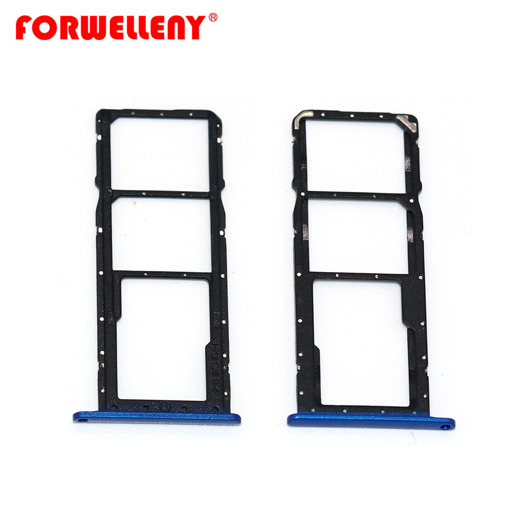 För huawei honor 8x micro sim-korthållare kortplats fack utbyte adaptrar reservdelar röd blå svart lila: Blå