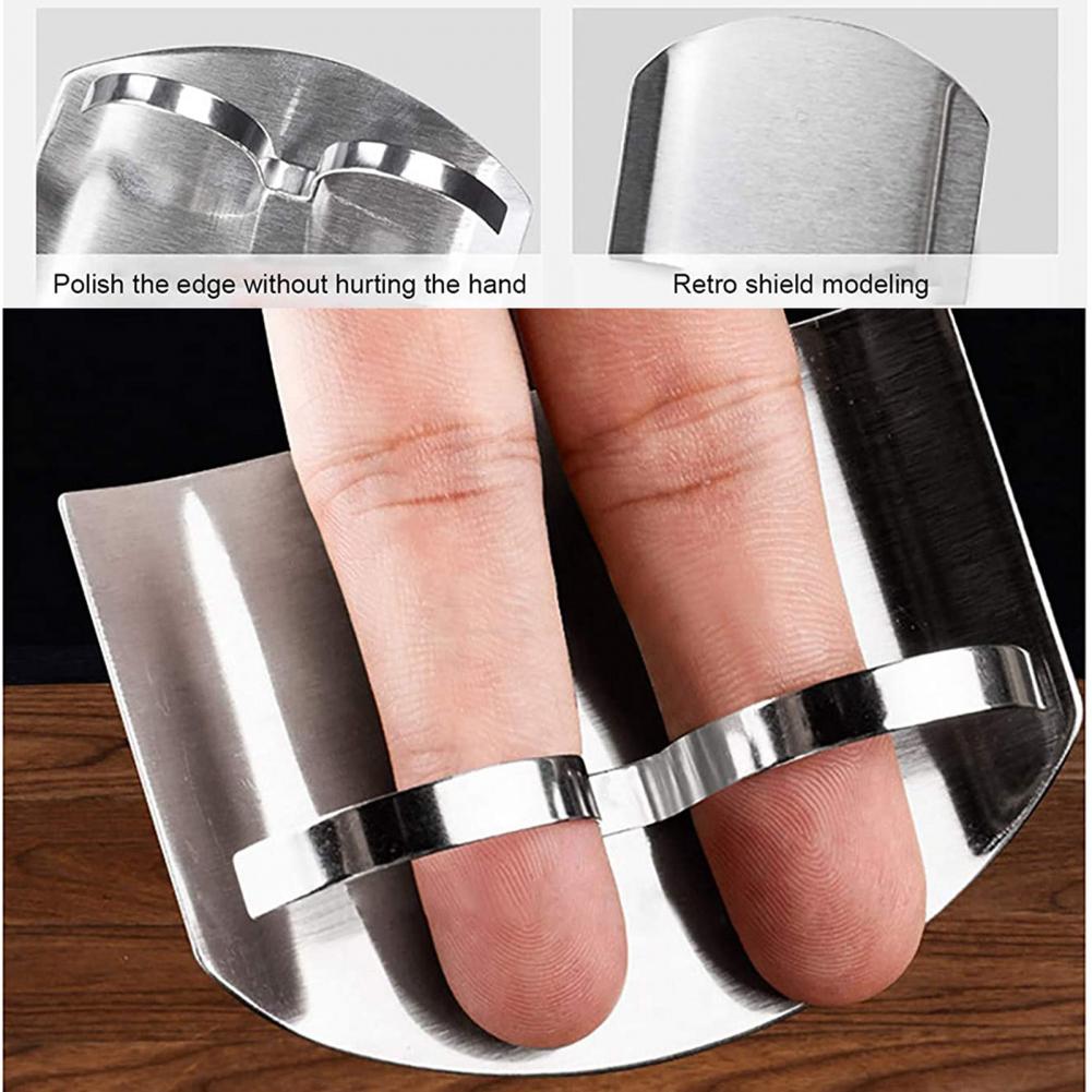 Cięcie warzyw stal nierdzewna podwójny ochraniacz na palce straż bezpieczny nóż robić krojenia wytnij ochraniacz na dłoń kuchnia gotowanie narzędzie
