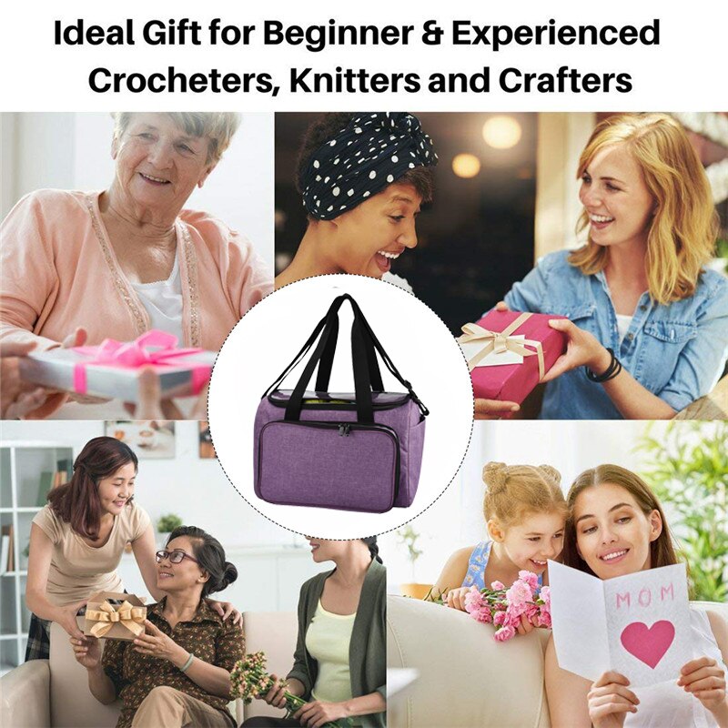 Sac de rangement de 17 Styles | Sac à tricoter, Crochet ménager, Crochet de laine, organisateur de laine de fil, Kit de couture, sac fourre-tout de tricot de fils avec sangle