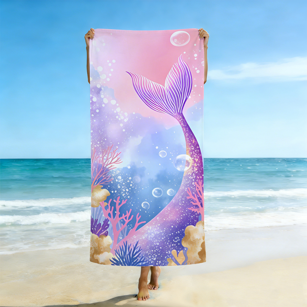1 stuk Euro bedrukte strandhanddoek, microvezelhanddoek, absorberend, sneldrogend, zandbestendig zwemhanddoek (enkelzijdig bedrukt): S / Paars