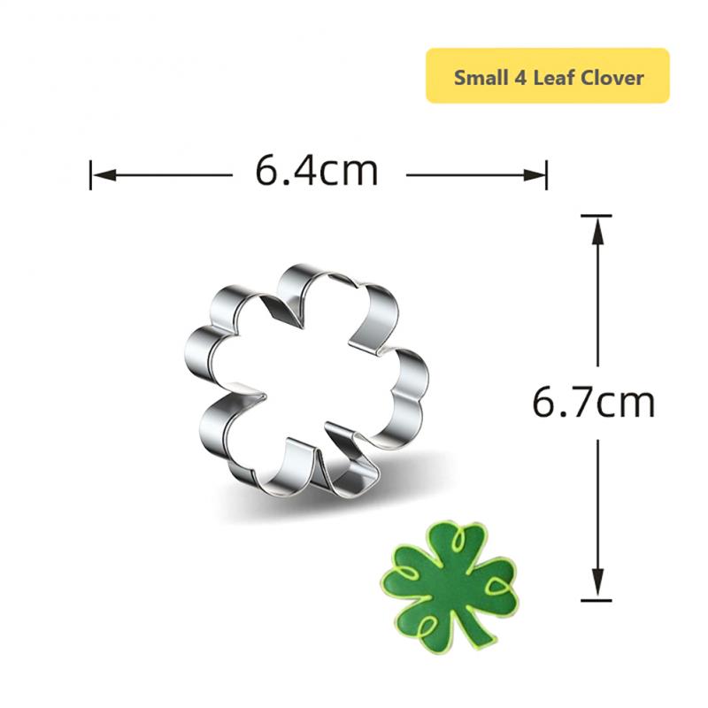 Stainless Steel Four Leaf Clover Shamrock Cookie Cutter St. Patrick&#39;s Day Biscuit Bread Molds Cookie Tools Bakeware Kitchen: 04