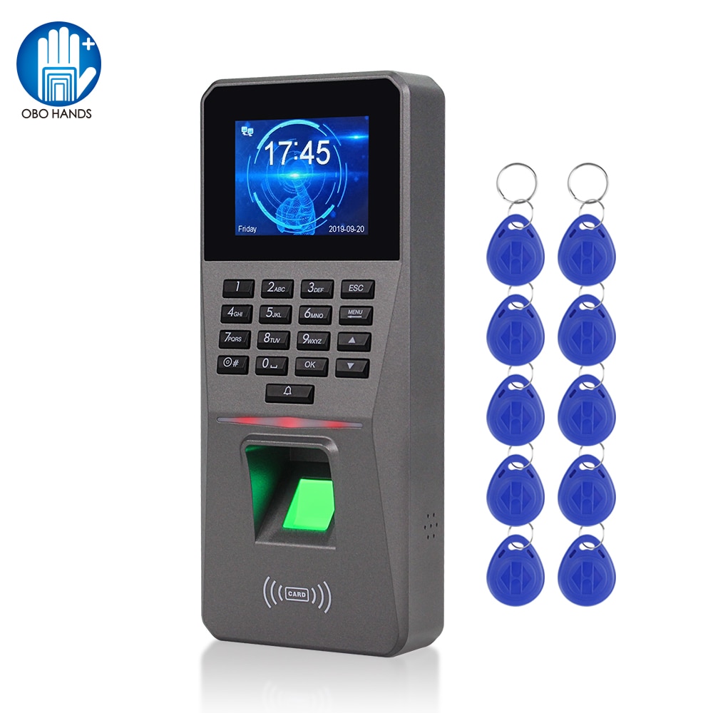 Obo Fingeravtrykk Tilgangskontroll Tastatur Tcp/Ip/Usb Rfid Kortleser Biometri Passord Tilgang System Tidsoppmøte Maskin