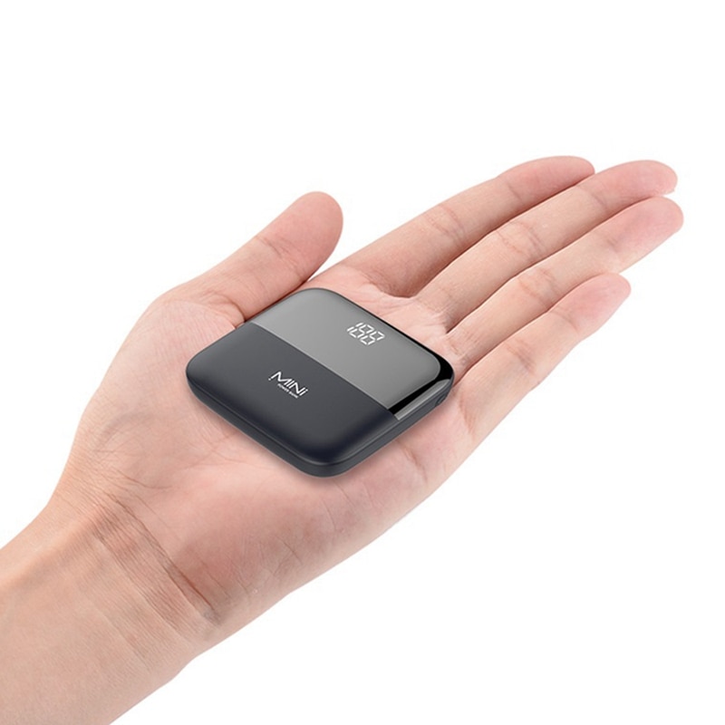 Przenośny Mini Power Bank 10000MAh wyświetlacz LED zewnętrzna podwójna ładowarka USB typu C dla iPhone/Huawei/Samsung