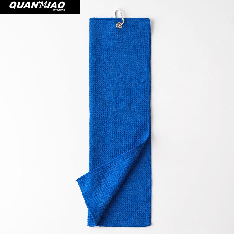 Toalla de Golf de algodón con patrón de Waffle, toallas de limpieza con mosquetón, gancho de microfibra, limpia palos, bolas, manos: Azul