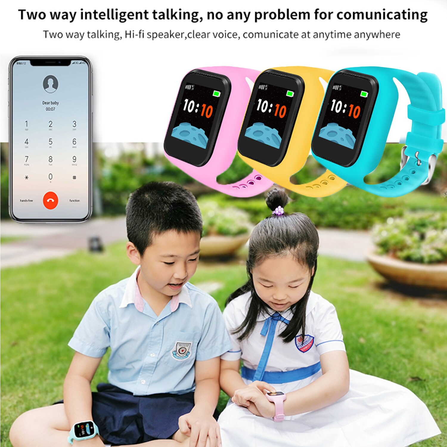 Multifunctionele Waterdichte Anti-verloren Smart Horloge Telefoon Tracker Locater Monitor met 1.3inch Scherm voor Kids Kinderen