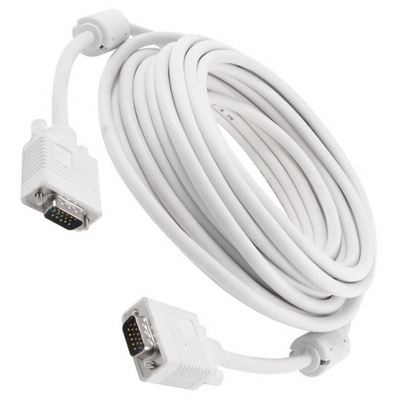Câble VGA, 10 mètres, 15 broches, mâle blanc: Default Title