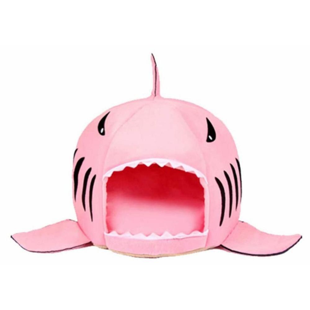 Ciepłe rekin łóżko dom dla kotów miękki kosz poduszka dla psa mata dla małych psów szczeniak Slapen łóżko ciepłe szczeniak legowisko robić budy mata cama gato kot: różowy / S