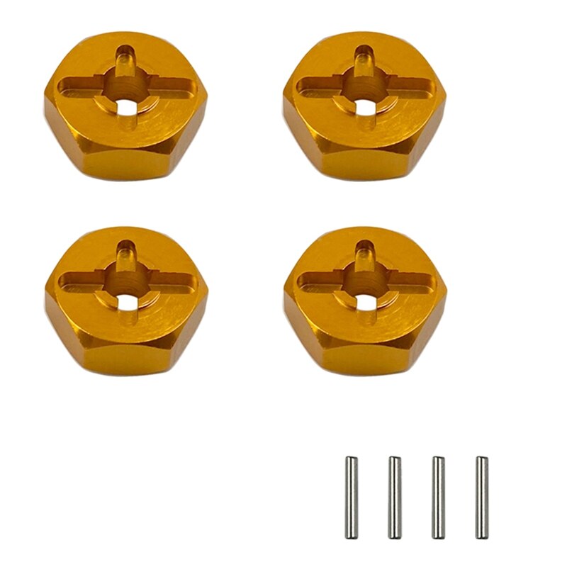 Voor Wltoys A959 A959-B A969 K929 1/18 Rc Auto Upgrade Accessoires 7Mm Tot 12Mm Metalen Combiner Wiel Hub hex Adapter: Yellow