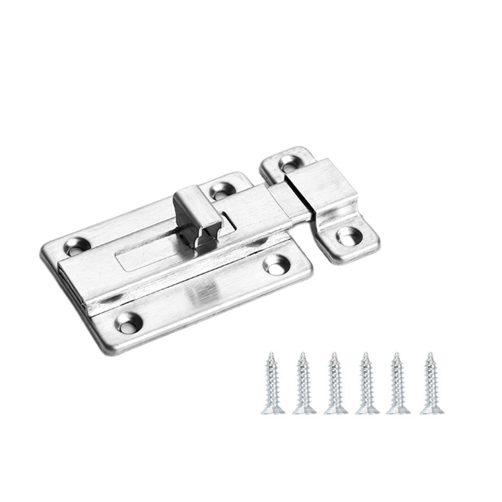 Door Lock Safety Guard Latch Slide Lock Door Drawer Barrel Bolt Silver Thick Aluminum Alloy Open Latch with Screw Stainless Stee: 4 inch
