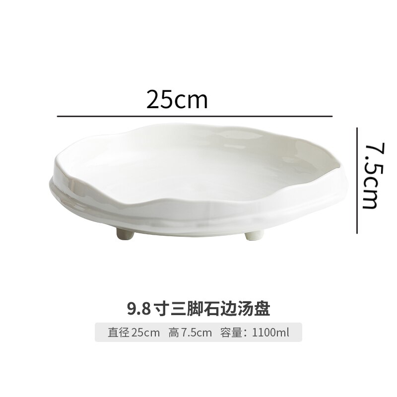 YXADGML Assiettes Service De Table Volcano-Shaped Black Deep Plate