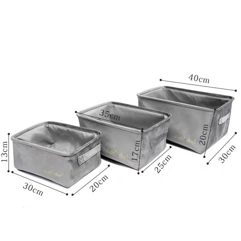 Velvet Storage Box Nordic Style Desktop Cosmetics Storage Basket Snack Book Sundries Storage Basket Organizer