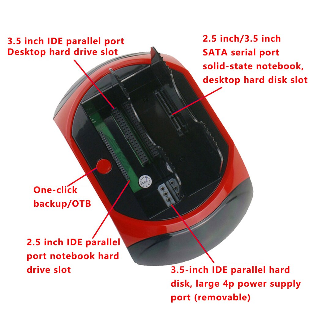 HDD Docking Station USB 2.0 Hard Drive Card Reader Hub 2.5 3.5 SATA IDE Dock Adapter